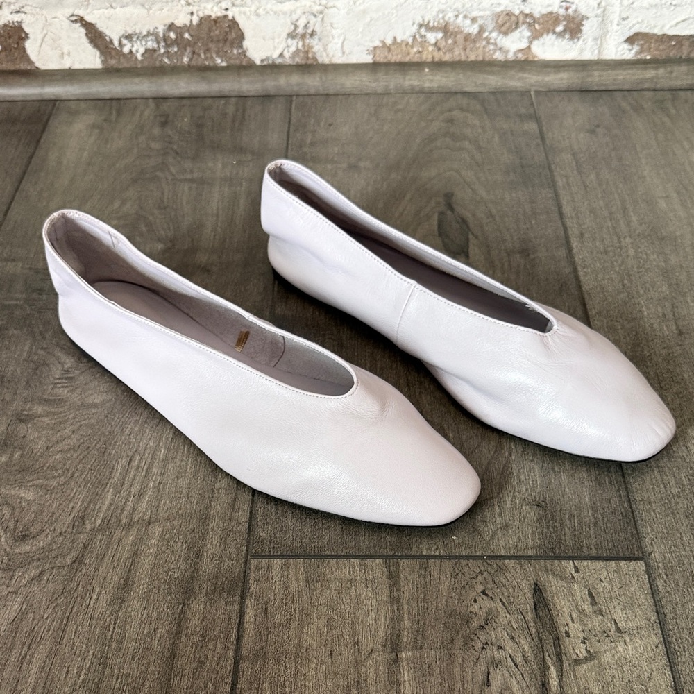 Zara Lilac Leather Ballet Flats